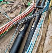 fiber optic cables in ground